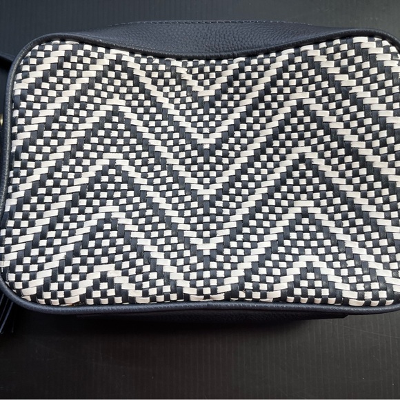 MICHAEL KORS MEDIUM BAG WOVEN LEATHER GINNY NWOT CROSSBODY ADMIRAL NAVY MMK - Picture 5 of 10